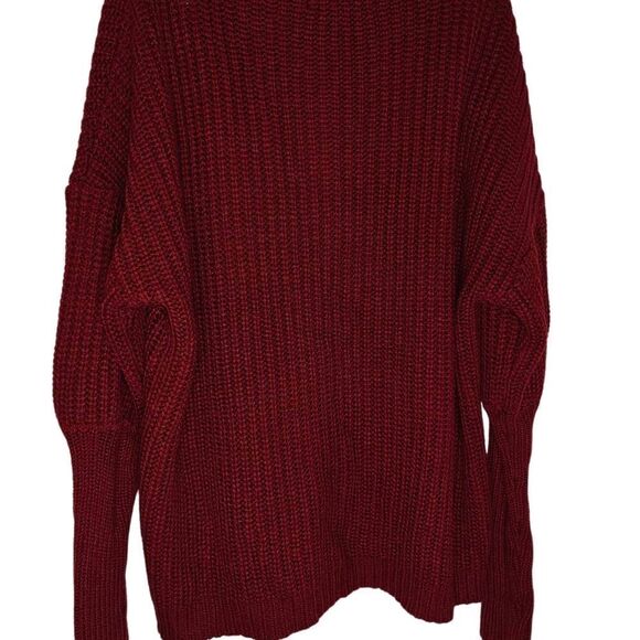 John + Jenn Burgundy Knit Cottagecore Cardigan Sweater - Picture 2 of 7